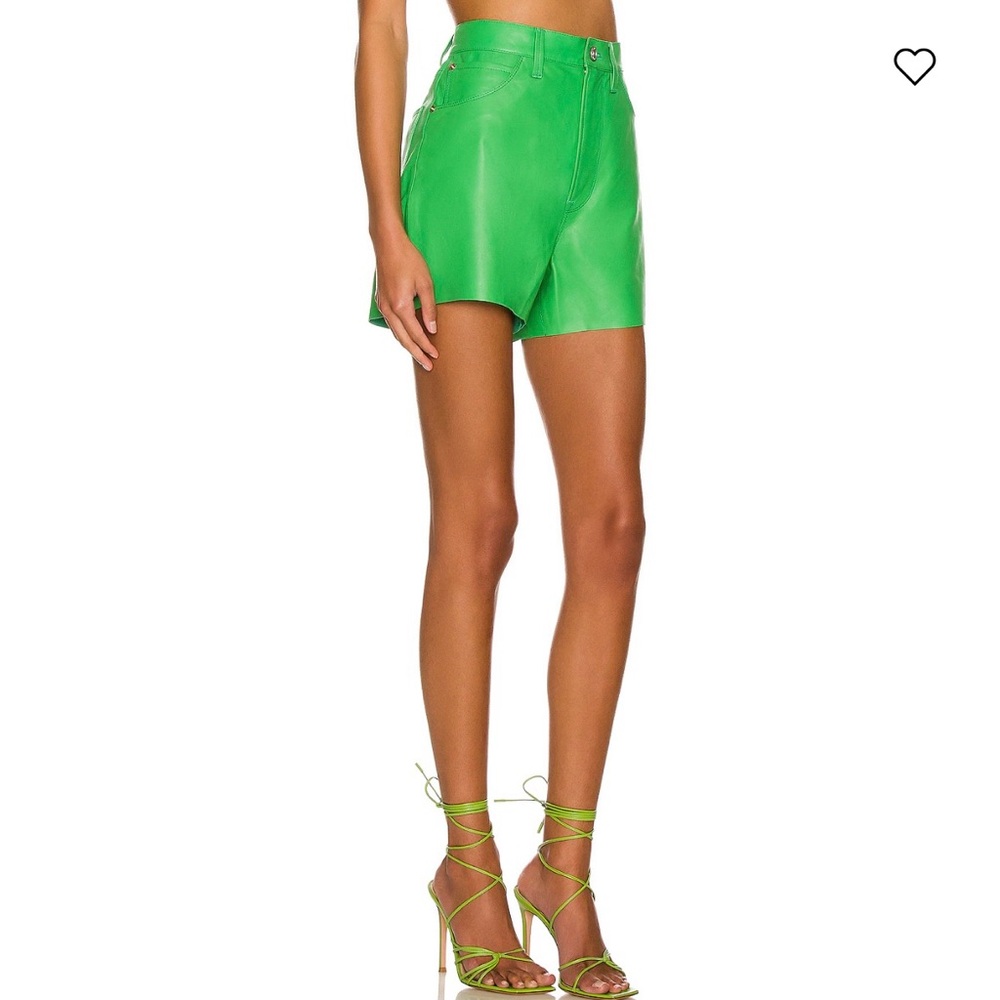 Frame Denim high rise leather shorts